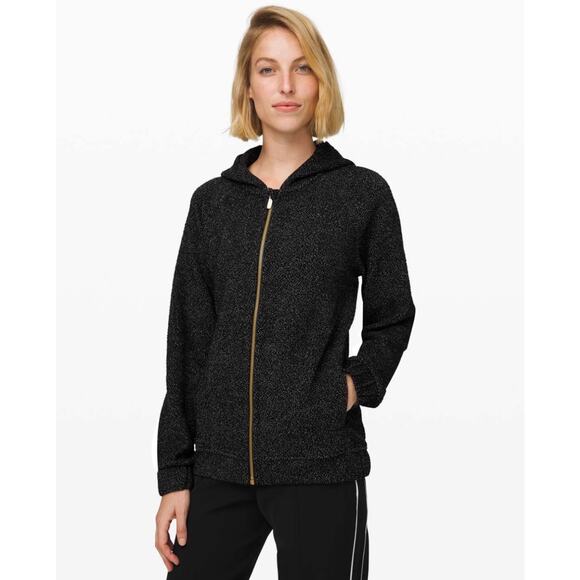 Lululemon Pave New Ways Black White Hoodie Full Zip Small Comfy - Picture 1 of 13